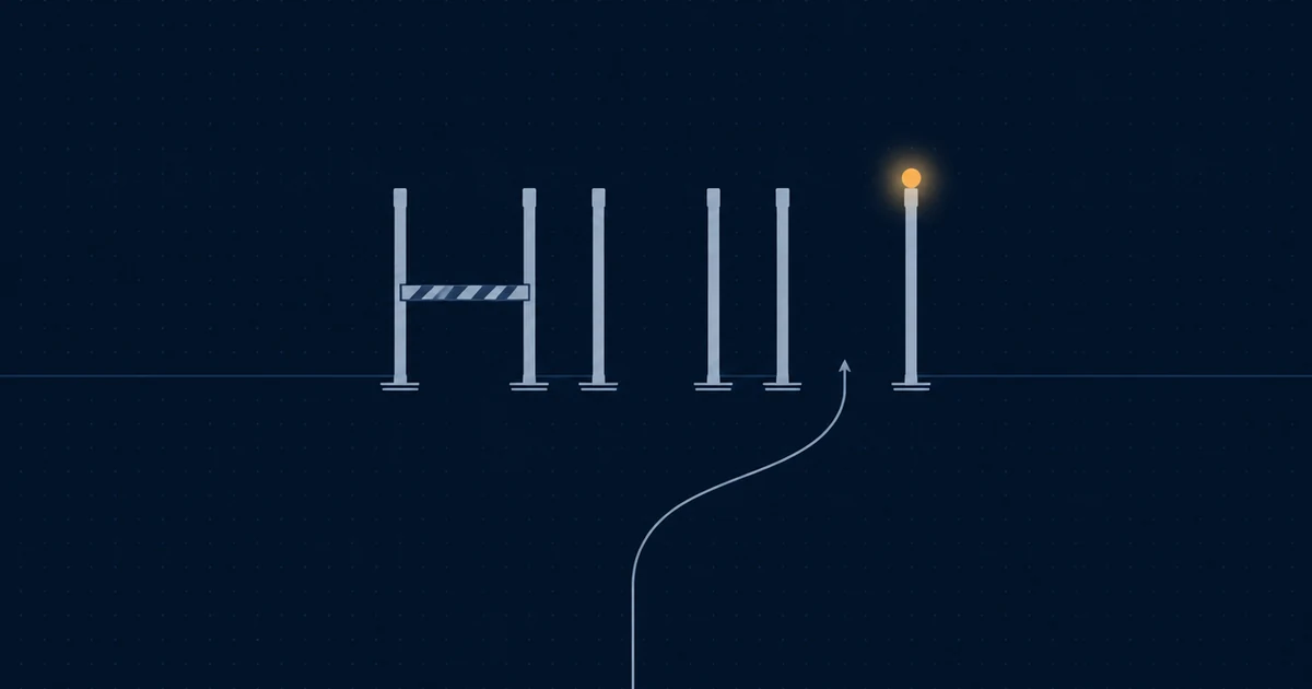 A node graph where a single node emits an amber beam.